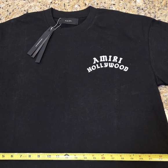 Amiri Black T-Shirt with White Logo